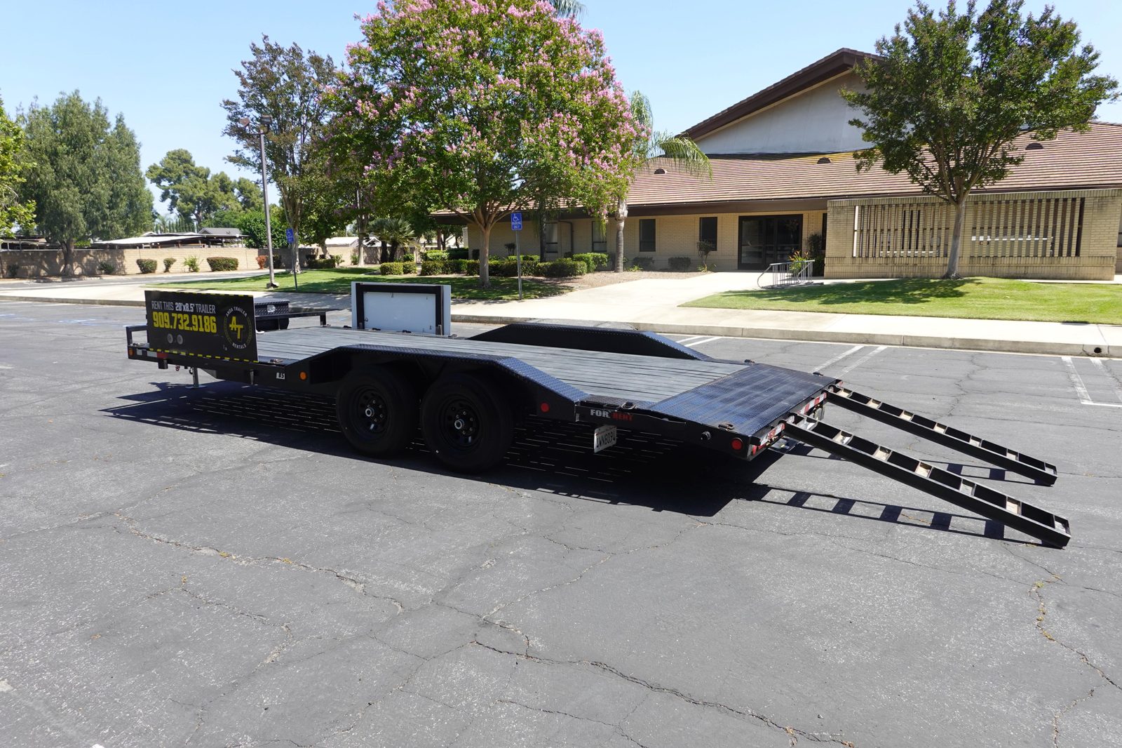 Anda Trailer Rentals car hauler ready to tow in Ontario, CA